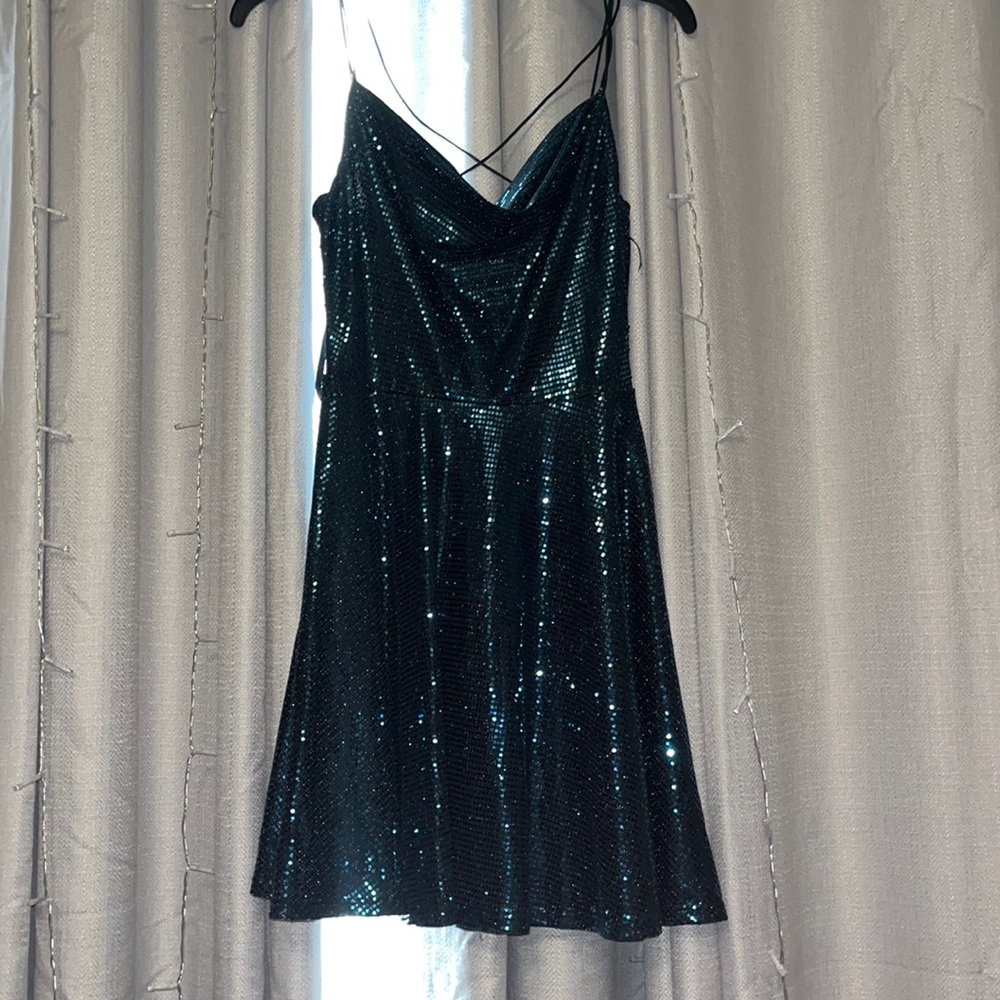 B Darlin Teal Sequin Dress